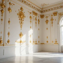 big white room walls full of golden ornaments