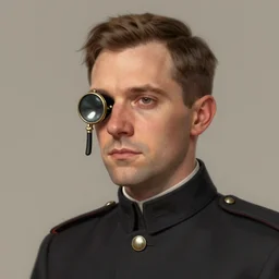 percy toplis in uniform wearing a monocle, detailed digital art, trending on Artstation