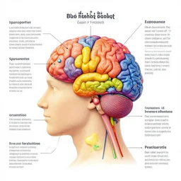 brightly coloured cutaway diagram explanations of the activity within the human mind when it creates art