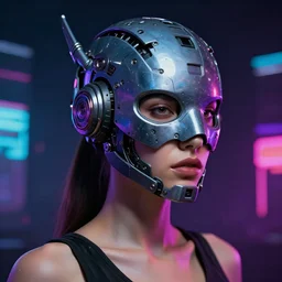 sexy beautiful woman head made of mech cyber mask rendered in unreal engine, cyberpunk, dark rave, scifi, painted by beksinski, beeple and wlop, lofi, chillwave
