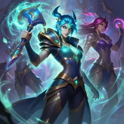 pantheon league of legends wild rift hero champions arcane magic digital painting bioluminance alena aenami artworks in 4 k design by lois van baarle by sung choi by john kirby artgerm and greg rutkowski and magali villeneuve mage fighter assassin