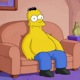 dilbert in a simpsons couch gag.