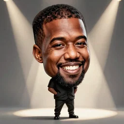 Cartoon caricature of Kanye West, silly