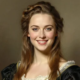 portrait of daisy ridley, smiling, 8 k highly detailed, sharp focus, illustration, art by artgerm, mucha, bouguereau, tim hildebrandt, francois boucher