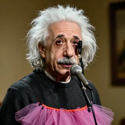 albert einstein becomes a jabroni wearing a tut