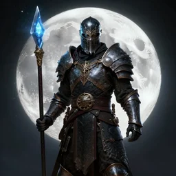moon theme magic rogue warrior highly detailed, 4k, HDR, award-winning, cinematic, artstation
