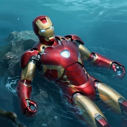 still of iron man buried in the sea