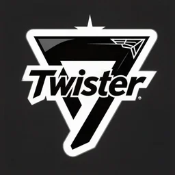twister tornado logo! superflat, anime, 8 0 s, style of patrick nagel, art deco, sharp, detailed, clean lines, 8 k