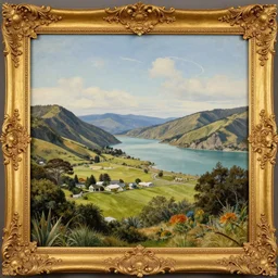 golden bay abel tasman new zealand, rococo art style, highly detailed
