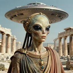 1940s movie about an alien invasion Ancient Athens, UFOs, portrait, intricate, 8k highly professionally detailed, HDR, CGsociety