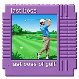 A beautiful, highly detailed illustration of the awe-inspiring 'last boss of golf' in an NES instruction manual