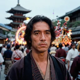 movie still by alejandro jodorowsky of a small fun festival in kyoto japan, visible magic energy, costumes, parade floats, cinestill 8 0 0 t eastmancolor technicolor, high quality, very detailed, heavy grain, fine facial features, 8 k, octane render