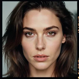 kodak portra 4 0 0, 8 k, highly detailed, britt marling style 3 / 4 photographic close - up face of a beautiful gal gadot with 1 9 9 0 s rock hairstyle, 1 9 9 0, 1 9 9 0 s style, symmetrical, hasselblad x 1 d - 5 0 c, medium format, soft light