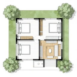 a top down floor plan for a 1 story house
