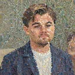 low poly art of Leonardo de Caprio