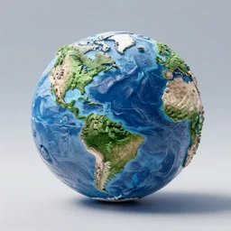 3 d render of a miniature earth high detailed volumetric lighting octane render
