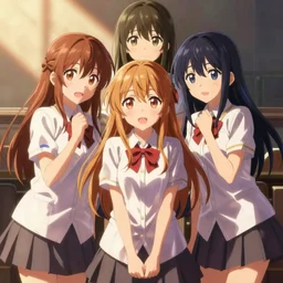the girls from the visual novel Doki Doki Literature Club