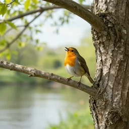 in a tree by the brook, there's a songbird who sings,,