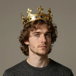 knugen with a crown on his head