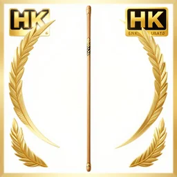 picture of a single wooden long straight thin ninja fighting staff with oriental ornaments, weapon, highlight, vertical, centred, highly symmetric, sci - fi, fantasy, japan, dnd, close shot, bright uniform background, award winning, 8 k