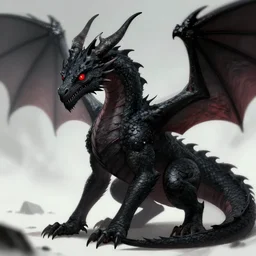 black easter dragon with red eyes, pixiv
