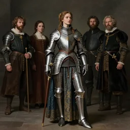 dynamic fullbody portrait of a beautiful!!! female knight wearing her armor, renaissance dresses and mood, by greg rutkowski and gaston bussiere and craig mullins and j. c. leyendecker