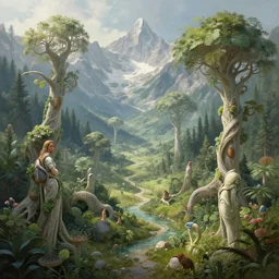 optical illusions of the alpine ecosystem, diffuse lighting, fantasy, intricate, elegant, highly detailed, lifelike, photorealistic, digital painting, artstation, illustration, concept art, smooth, sharp focus, by greg rutkowski, chris tulloch mccabe, valentina remenar and asher duran,