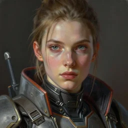 bast, cyberpunk, armor, artstation, portrait painting face