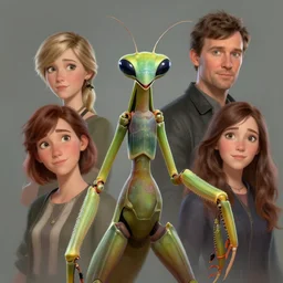 portrait of a dungeons and dragons mantis humanoid who looks like sheldon cooper, rossdraws, ilvya kuvshinov, highly detailed illustration, pixar, maya, engine, artstation