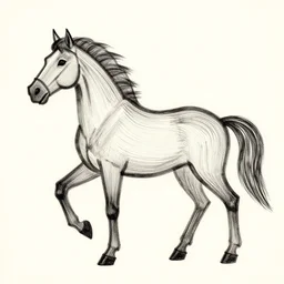 a horse made of abstract lines ， by contra ？
