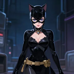 catwoman as a catgirl. anime key visual, safe for work
