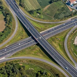 Photography shot from above of a motorway junction