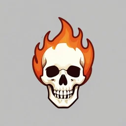 vector art icon of a flaming skull