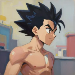 greg manchess portrait painting of kamina from gurren lagann as overwatch character, medium shot, asymmetrical, profile picture, organic painting, sunny day, matte painting, bold shapes, hard edges, street art, trending on artstation, by huang guangjian and gil elvgren and james ryman and ruan jia