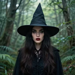 mysterious portrait! of a witch!! plants in the background! by gabriela dellosso