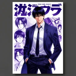 professionally drawn seinen mature cyberpunk detective horror action manga comic cover, full color, beautifully drawn coherent professional, drawn by ilya kuvshinov!, satoshi kon, kentaro miura, dave mckean, tsutomu nihei. japanese script kanji hiragana on the cover. minimalist stylized cover art. purple indigo blue cel shaded