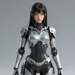 “photo of a cyborg girl in futuristic armor, artstation trending, highly detailed”