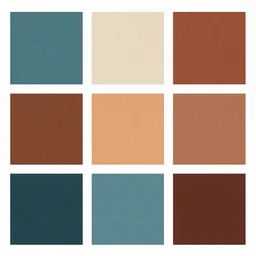 a cool color swatch of various 7 0 s tones, grainy, slightly textured