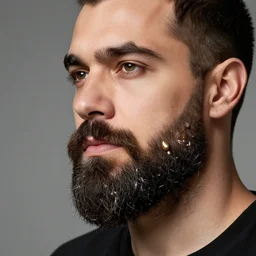 8k Photohraph from a man with a designer beard,studio lighting, trending on artstation