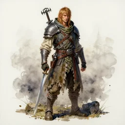 a oil / watercolor painting full body character portrait of a chaos archaeologist in the style of dark souls in the style of darkest dungeon trending on artstation deviantart pinterest detailed realistic hd 8 k high resolution