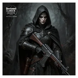 bounty hunter, a digital painting, realistic shaded, fine details, realistic shaded lighting poster by anne stokes, deviantart contest winner, gothic art, gothic, goth, dark and mysterious