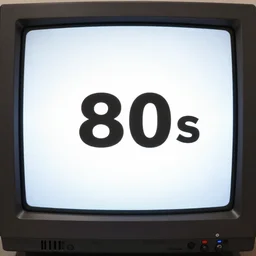 an 8 0 s home video company logo as presented on a vhs tape. crt monitor.