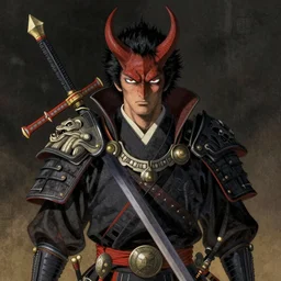 portrait of ademon warrior by Ken Ishikawa