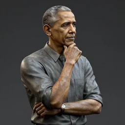 Obama Statue pondering his Orb, Highly Detailed, Octane Render, 8k, surfaces blemishes