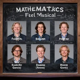 mathematics the musical on broadway, full cast, blackboard, professor, teacher, calculus, algebra, equations, promotional photo, stage lighting