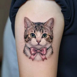 a tattoo of cute kitten