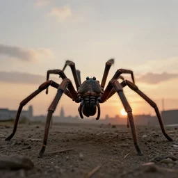 giant spider, london is a pure wasteland, sunset in background, muted colours, alphonse mucha, greg rutkowski, trending on artstation, artgerm, breathtaking, sharp focus, smooth, mark arian, award winning, highly detailed 4 k art