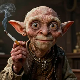 gollum with cigarette selfie