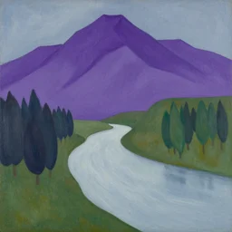purple mountains river by paul klee
