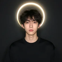 young male, halo, wlop